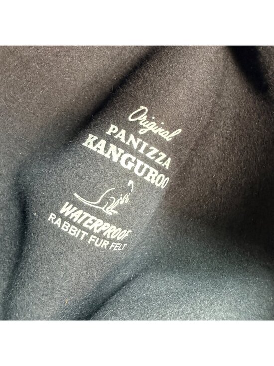 Vintage Panizza Kanguroo Navy Felt Hat Italy Waterproof Rabbit Fur‎ 1980s
